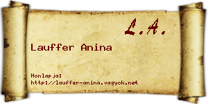 Lauffer Anina névjegykártya
